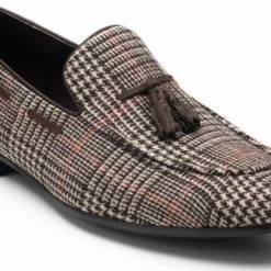 Heel & Buckle London MEN Checkered Brown Tassel Formal Loafer
