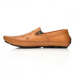 Language Men's Tan Premium Casual Slip-On Driving Shoes