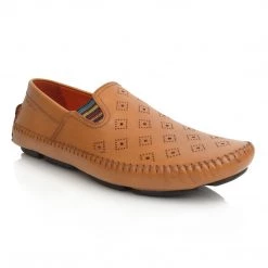 Language Men's Tan Premium Casual Slip-On Driving Shoes