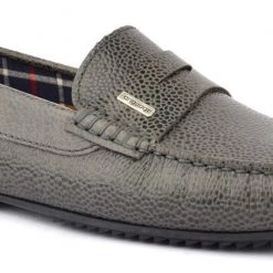 Language Men's Black Premium Leather Flat Driving Shoes