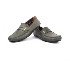 Language Men's Black Premium Leather Flat Driving Shoes