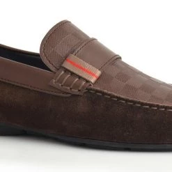 Language Men's Brown Premium Leather Driving Shoes