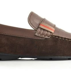 Language Men's Brown Premium Leather Driving Shoes