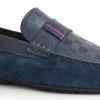Language Men's Navy Premium Leather Driving Shoes