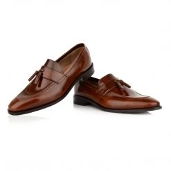 Language Men's Tan Premium Party Leather Shoes
