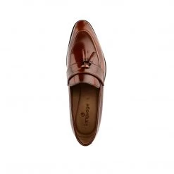Language Men's Tan Premium Party Leather Shoes