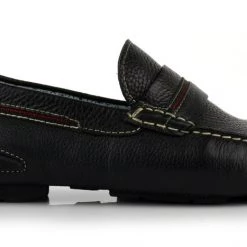 Language Men's Black Premium Flat Driving Shoes