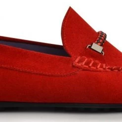 Language Men's Red Premium Casual Driving Shoes