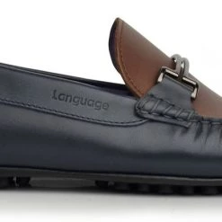Language Men's Brown Premium Flat Driving Shoes
