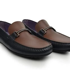 Language Men's Blue-Navy Premium Casual Driving Shoes