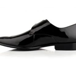 Language Men's Black Premium Wedding Monk Shoes