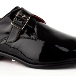 Language Men's Black Premium Wedding Monk Shoes