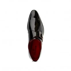 Language Men's Black Premium Wedding Monk Shoes