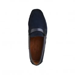 Language Men's Navy Premium Casual Driving Shoes