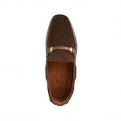 Language Men's Brown Premium Casual Driving Shoes