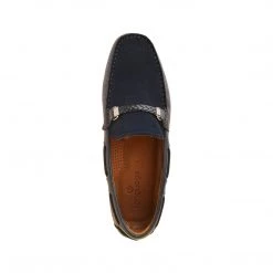 Language Men's Navy Premium Casual Driving Shoes