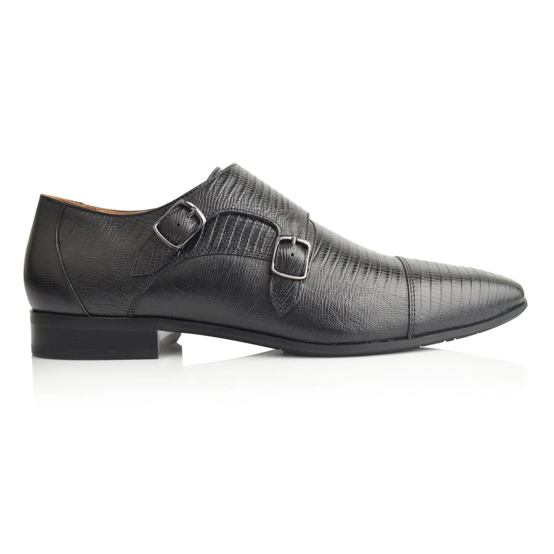 Language Men's Black Premium Party Monk Shoes 3 Language Men's Black Premium Party Monk Shoes