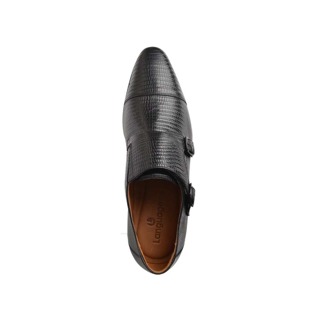 Language Men's Black Premium Party Monk Shoes 6 Language Men's Black Premium Party Monk Shoes