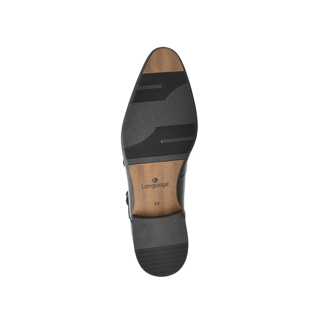Language Men's Black Premium Party Monk Shoes 7 Language Men's Black Premium Party Monk Shoes