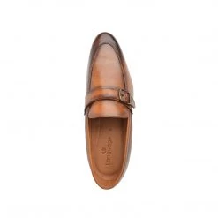 Language Men's Tan Premium Party Monk Shoes
