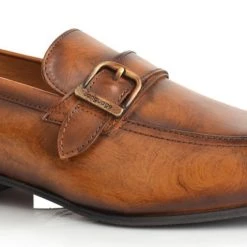Language Men's Tan Premium Party Monk Shoes