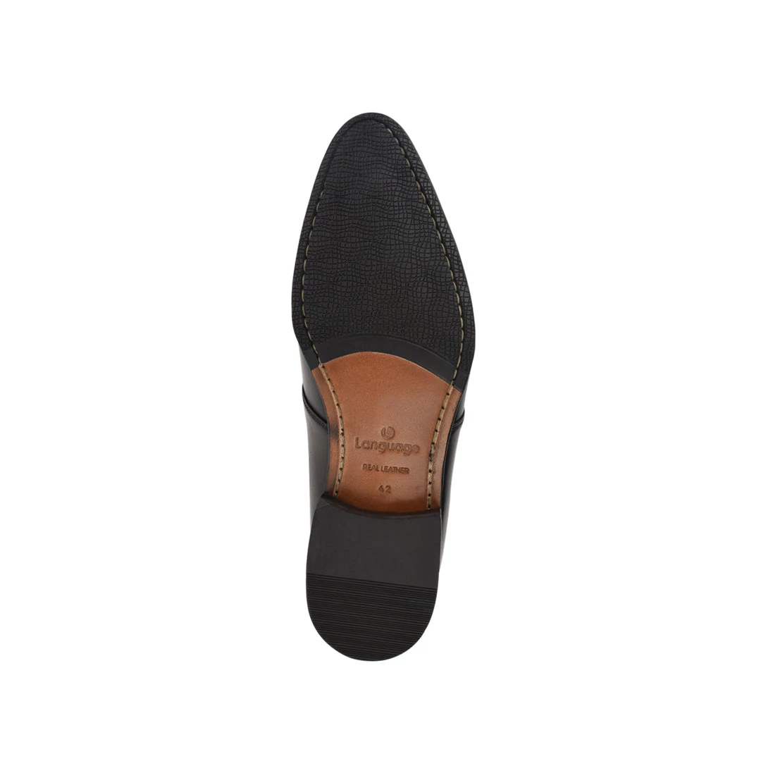 Language Men's Brown Premium Party Formal Shoes 7 Language Men's Brown Premium Party Formal Shoes