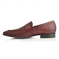Language Men's Burgundy Premium Party Formal Shoes