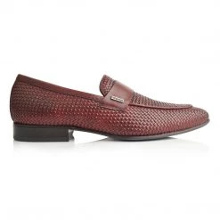 Language Men's Burgundy Premium Party Formal Shoes