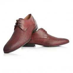 Language Men's Burgundy Premium Party Formal Shoes
