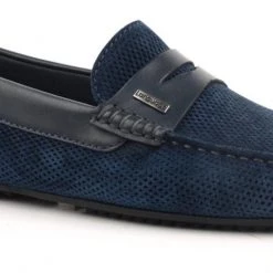 Language Men's Navy Premium Casual Driving Shoes