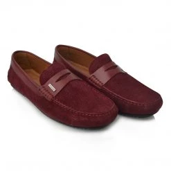 Language Men's Wine Premium Casual Driving Shoes