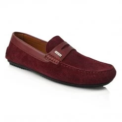 Language Men's Wine Premium Casual Driving Shoes