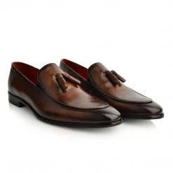 Language Men's Brown Premium Party Formal Shoes