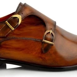 Language Men's Tan Premium Party Monk Shoes
