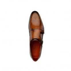 Language Men's Tan Premium Party Monk Shoes