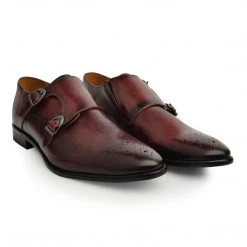 Language Men's Wine Premium Party Monk Shoes
