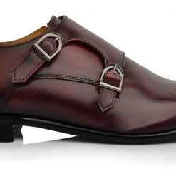 Language Men's Wine Premium Party Monk Shoes