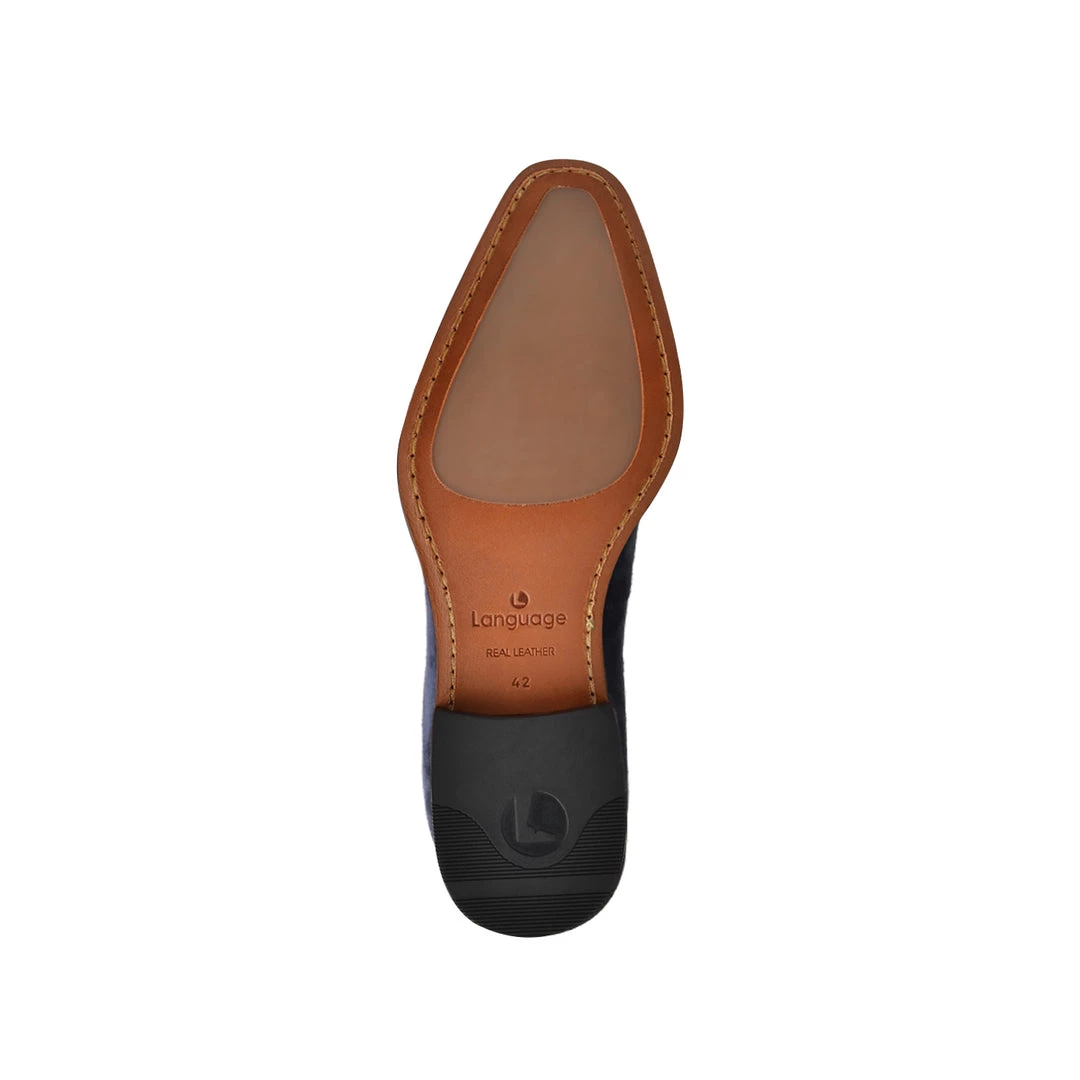 Language Men's Navy Premium Casual Formal Shoes 7 Language Men's Navy Premium Casual Formal Shoes