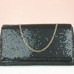 Inc.5 FORMAL FLAPPED CLUTCH - BLACK