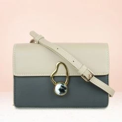 Inc.5 CASUAL FLAPPED CLUTCH - APRICOT/BLACK BAGS