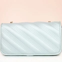 Inc.5 BAGS EVENING QUILTED FLAP - SILVER