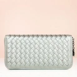 Inc.5 BAGS CASUAL WOVEN WALLET - GUN METAL