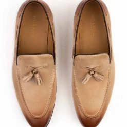 Heel & Buckle London Beige Tassel Formal Loafers MEN
